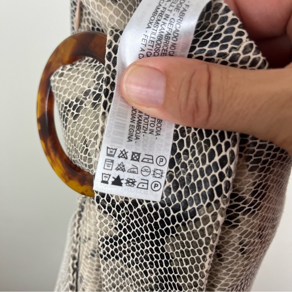 ZARA Snake Python Print Wrap Skort Faux Suede size Small - Picture 8 of 8